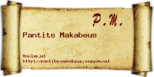 Pantits Makabeus névjegykártya